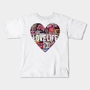 Love Life Grunge Heart Kids T-Shirt